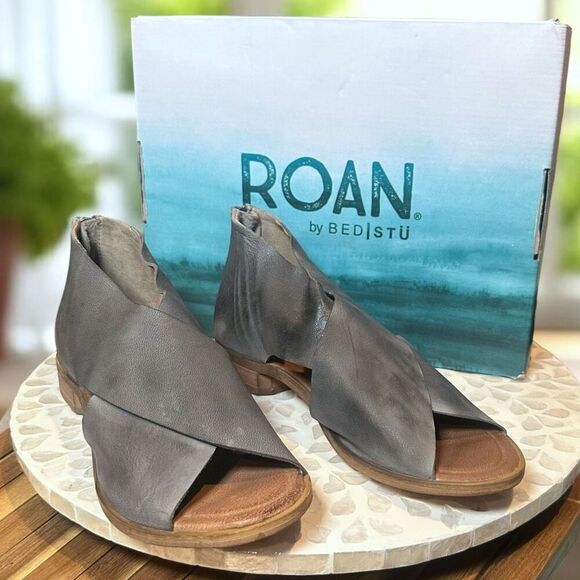 Bed Stu Betty Leather Back‑Zip Sandal Handcrafted Criss‑Cross Peep‑Toe Size 8 - Picture 7 of 16